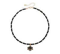 Fuck It and Begin Again necklace, Unique Pattern Triangular Crystal Stone Floral necklace in Premium Alloy, Lotuss Pendant for Women,Lotus For Wife Mom Her, New Beginning (A)