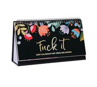 Fuck It Desk Calendar 2027 for Tired-Ass Women (Long A) | Funny novelty monthly desktop calendar, twin wire spiral binding thick pape sweary calendar for home office academic