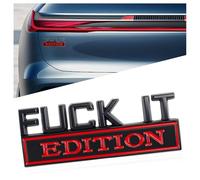 Fuck IT Edition Emblem,3D Zinc Alloy Car Exterior Emblems Badge Sticker Decal,Rebel Edition Metal Car Emblem,Car Fender Bumper Stickers,Car Emblems and Badges for Car Truck SUV (BlackRed)