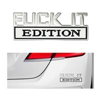 Fuck IT Edition Emblem,Car Exterior Emblems Badge 3D Sticker Decal,Auto Fender Bumper Stickers,3D Zinc Alloy Edition Car Emblem,Vehicle Emblems and Badges for Cars Trucks SUVs (SilverBlack)