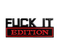 Fuck IT Edition Emblem,Car Exterior Emblems Badge 3D Sticker Decal,Auto Fender Bumper Stickers,3D Zinc Alloy Edition Car Emblem,Vehicle Emblems and Badges for Cars Trucks SUVs (BlackRed)