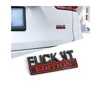 Fuck IT Edition Emblem, Car Side Rear Front Hood Trunk Door Badge, 3D Auto Exterior Emblems Badge Sticker Decal, Car Fender Badge Replacement Accessories Fit for Car Truck SUV Jeep (Black/Red)
