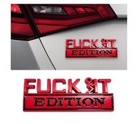 Fuck It Edition Emblem for Car, Auto Fender Bumper Decoration Stickers, Vehicle 3D Side Fender Rear Trunk Decal Badge, Universal Exterior Accessories for Car Truck SUV (Red & Black)