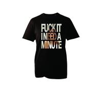 Fuck It I Need a Minute T-Shirt - Funny Sarcastic Graphic Tee for Stress Relief, Humor Casual Shirt for Men & Women (Black, M)