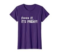 Fuck it, its Friday Funny Offensive Saying Weekend Quote T-Shirt, Women, Purple, Small