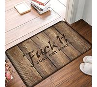 Fuck It Just Get Naked Kitchen Mat, With Cute Welcome Personalized Camping