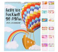 Fuck It Wall Calendar, Here We Funking Go Again Calendar 2025, Rude Calendar Funny Wall Calendar 2025 Fuck It Calendar for Home Office Desk Decoration