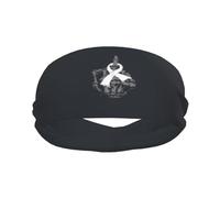 Fuck Lung Cancer Middle Finger White Ribbon Elevate Your Performance with Fashionable Sweatbands - Ideal for Any Activity!