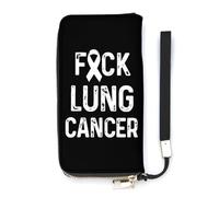 Fuck Lung Cancer Slim Wallet for Women Long Purse Cute Clutch Wristlet Handbag Card Holders