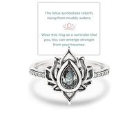 FUCK MY TRAUMA LOTUS RING, 925 Sterling Silver FCK MY TRAUMA LOTUS RING, Lotus Flower High Polish Tarnish Resistant Zircon Inlaid Inspirational Ring, Jewelry Gifts for Women Sisters (Silver, 9)