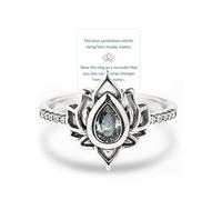 Fuck My Trauma Lotus Ring, 925 Sterling Silver No Mud No Lotus Ring, Unique Lotus Ring Reminds You to Let Go of Your Trauma in a Playful Way, Jewelry Gifts for Women Sisters (10,White)