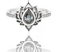 FUCK MY TRAUMA LOTUS RING, Unique Lotus Ring Reminds You to Let Go of Your Trauma in a Playful Way, 925 Sterling Silver No Mud No Lotus Ring for Women (white)