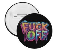 Fuck Off Brooch Pins Personalized Tinplate Badges Cute Lapel Pin Party Decorations 5PCS