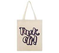 Fuck Off Funny Canvas Tote Bag Lightweight Handbag Reusable Grocery Shopping Cloth Bag Printed 15x18 Inch