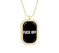 Fuck-Off Funny Pendant Necklace for Women Personalized Fashion Jewelry Diamond Necklaces for Wedding Birthday Gold Silver