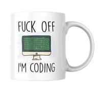 Fuck Off I'm Coding Mug - Rude Programmer Coffee Cup, Software Developer Present, Computer Science, Hacker, Software Engineer, Debugging, Geek