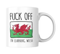 Fuck Off I'm Learning Welsh Mug - Rude Language Learner Coffee Cup, Cymraeg Student, Wales Present, Welsh Study, Cymru Humour, Profanity Gift