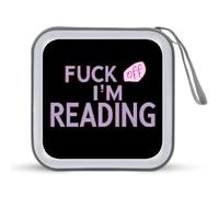 Fuck Off I'm Reading Portable CD Case Holder 48 Capacity Travel DVD Storage Boxs Wallet Bag