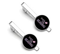 Fuck Off I'm Reading Silver Tie Clip Suit Accessories for Men Necktie Bar Set Pin Business Wedding