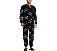 Fuck Off I'm Reading Soft Mens Pyjamas Set Loungewear Long Sleeve Round Neck Tops And Pants