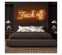 Fuck Off Personalized Custom Large Acrylic Light Up Neon Sign (Ice Blue 24x65cm) (Orange 24x65cm)