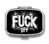Fuck-Off Pill Box 2 Compartment Pill Case Decorative Organizer Storage Boxes Holder Cute