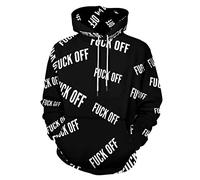 Fuck Off Print Hooded Sweatshirt Causal Pullover Fall Tops With Pocket
