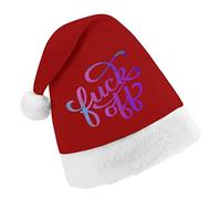 Fuck Off Unisex Christmas Hat Soft Classic Funny New Year Festive Party Santa Cap Office Family Adult