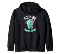 Fuck People Alien Funny I Hate People Gift Zip Hoodie