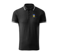 Fuck Putin Stand with Ukraine Black Embroidered Design Original Logo Polo Shirt Premium Class Men Size L