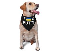 Fuck Putin Ukraine Flag Spring Dog Bandanas Boy Bulk Puppy Kerchief Adjustable Soft Triangle Bibs Accessories for Small Medium Large Dogs Cats White
