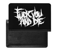 Fuck You and Die Passport Wallet Cute Passport Case with Card Slot Travel Passport Holder Cover