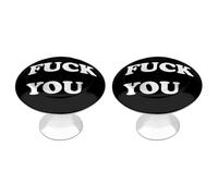 Fuck You Funny Cabinet Knobs 2 Pack Round Drawer Dresser Pulls Door Handles Knobs for Door Wardrobe