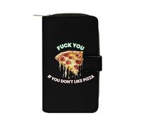 Fuck You If You Don't Like Italy Pizza Long Purses for Women Leather Card Holder Mens Wallet Coin Purse