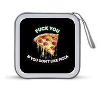 Fuck You If You Don't Like Italy Pizza Portable CD Case Holder 48 Capacity Travel DVD Storage Boxs Wallet Bag