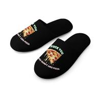 Fuck You If You Don't Like Italy Pizza Warm Mens Slippers Slip On Soft Fleece House Shoes Winter Indoor Outdoor