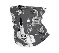Fuck You Symbol Mystic Skull Sacred Geometry Neck Scarf Comfortable Neck Warmer Windproof Half Face Headwear For Women Workout Climbing 25X50Cm