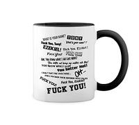 Fuck You Tony and Ezekiel Meme White Coffee Mug with Black Rim & Handle