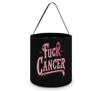 Fuck1 Cancer Cute Halloween Candy Bucket Reusable Collapsible Candies Basket Fabric Tote Bags