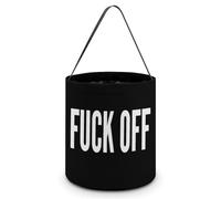 Fuck1 Off Cute Halloween Candy Bucket Reusable Collapsible Candies Basket Fabric Tote Bags