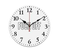 Fuck1 Off Round Wall Clock Silent Electronic Wall Clock Modern Quartz Clocks For Classroom Bedroom Living Room 25Cm