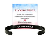 Fucking Fierce Cuff Bracelet for Women，Black