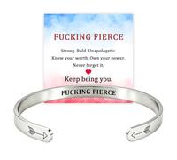 Fucking Fierce Cuff Bracelet for Women，Silver Arrow