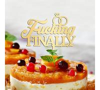 Fucking Finally Cake Topper Gold Mr & Mrs Cake Topper Personalized Funny Bride & Groom Cake Topper For Wedding Engagement Wedding Decorations Wedding Gifts For Couple 15cm