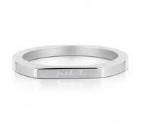 Fuckit Strip Ring - Stainless Steel Hexagon Ring for Women Men, Funny Engraved Fuck It Anxiety Rings, Statement Ring Positive affirmation jewelry (Silver,9)