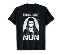 FUCKS I GIVE Nun Defiant Nun Rebell Rebellious Design T-Shirt
