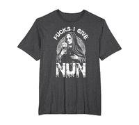Fucks I GIVE Nun Defiant Nun Rebell Rebellious Funny T-Shirt, Men's Big and Tall, Dark Heather Grey, 2X Tall