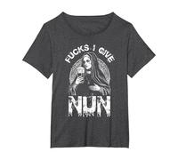 Fucks I GIVE Nun Defiant Nun Rebell Rebellious Funny T-Shirt, Women's Plus, Dark Heather Grey, 3X