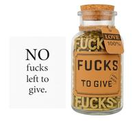 Fucks to Give Jar Gift(7oz) | Gold Fuck Wooden Letters | Funny Swear Jar Gag Gifts for Men, Women, Birthday Day, Holiday, Thanksgiving, Christmas, White Elephant | Stress Relief Office & Home Decor