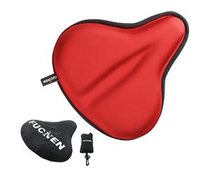 FUCNEN Padded Gel Seat Cover For Women/Man - Large Bicycle Gel Saddle Covers - Wide Comfortable Bike Seat Cushion For Exercise, Stationary, Spinning Cycling - 27 x 25CM